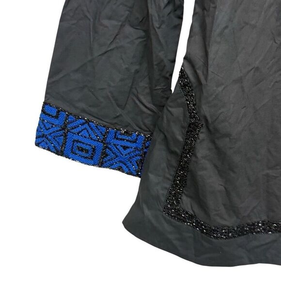 Tory Burch Black Embellished Long Sleeve cotton tunic size 2 - Picture 3 of 5